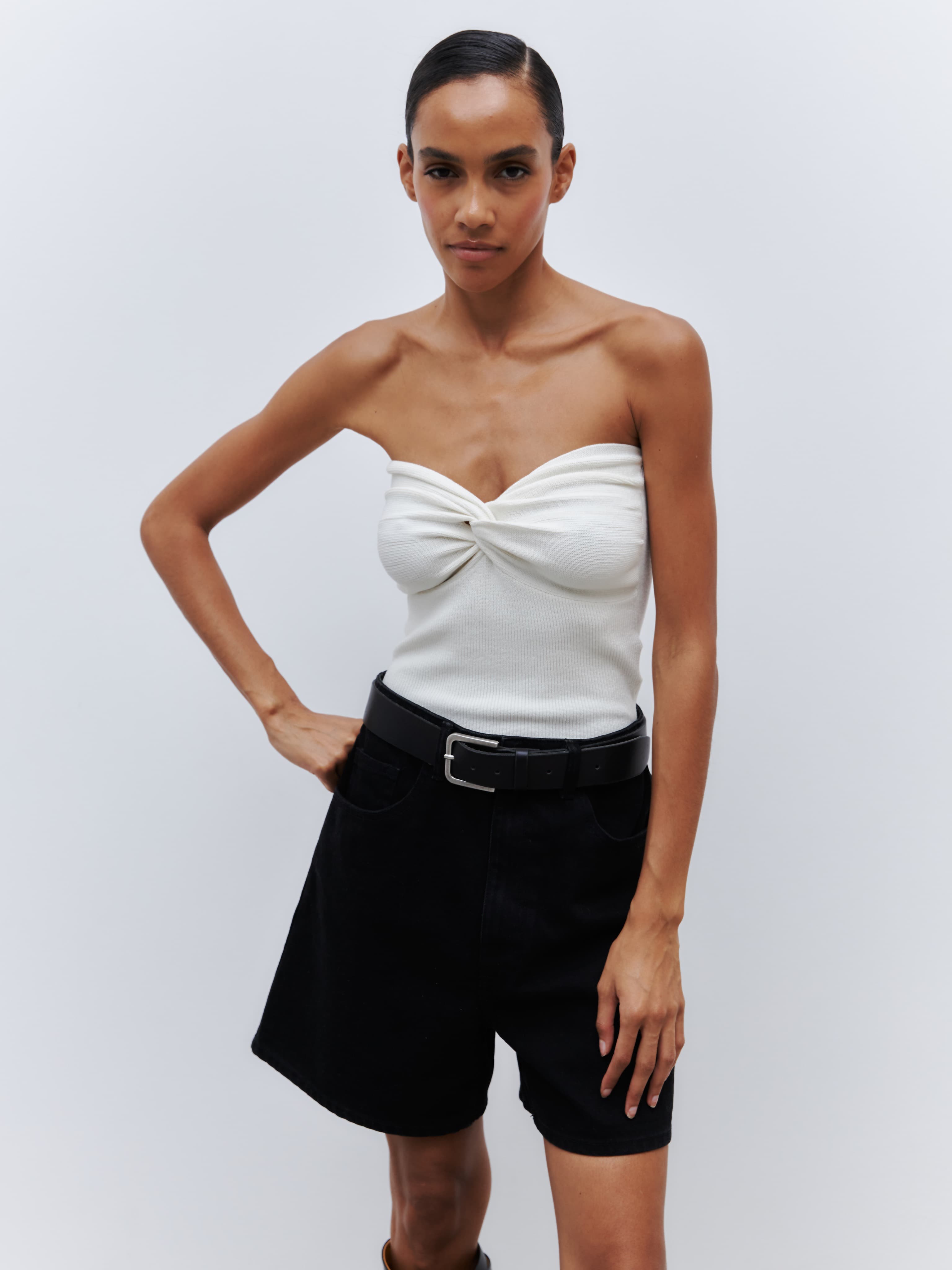 Ivory hot sale strapless top